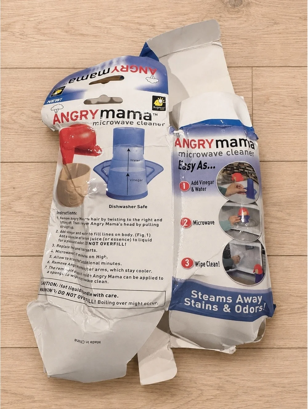 Angry Mama Microwave Cleaner - Open box, all pieces